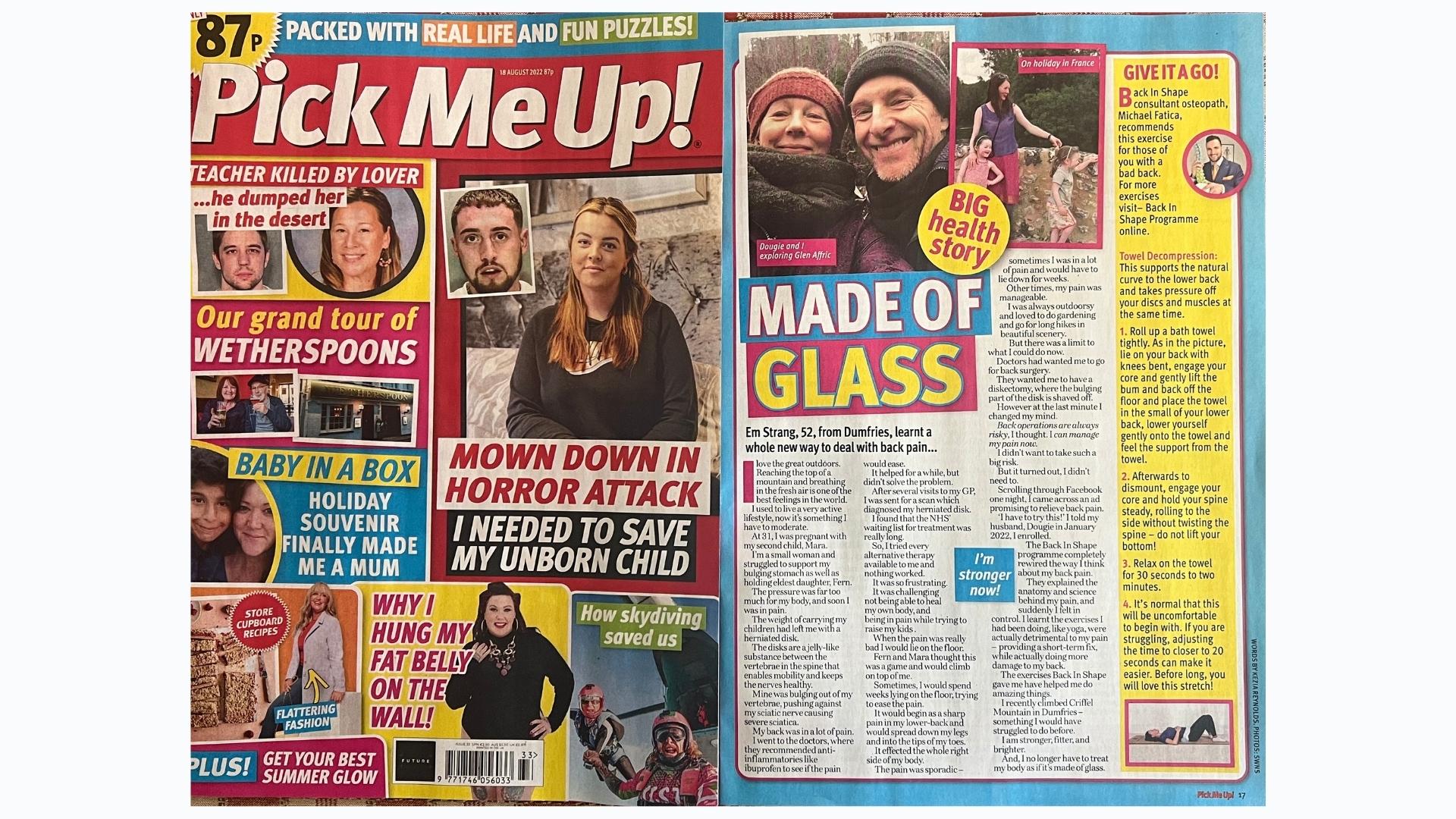 Pick Me Up Magazine Feature | Back In Shape